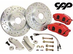 C5 Big Front Disc Brake Kit With Red Calipers (64-70 F85; 64-71 Oldsmobile 442; 64-72 Cutlass; 68-75 Vista Cruiser)