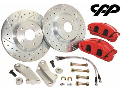 1964-1967 Cutlass / 442 C5 Big Front Disc Brake Kit With Red Calipers