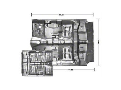 1964-1967 Chevelle Auto Floor Pan, Full W/Braces & Inner Ro