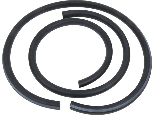 Heater Hose Set with White Stripe; Black (65-68 Mustang)