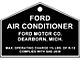 1964-1968 Mustang Air Conditioning Aluminum Tag Decal