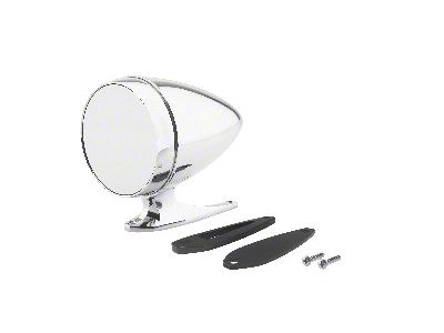 1964-1968 Mustang Chrome Bullet Mirror with Long Base and Convex Glass, Right