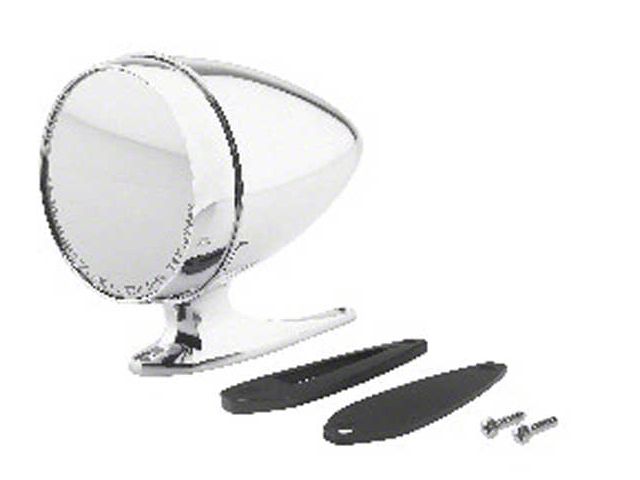 1964-1968 Mustang Chrome Bullet Mirror with Long Base and Standard Glass, Left