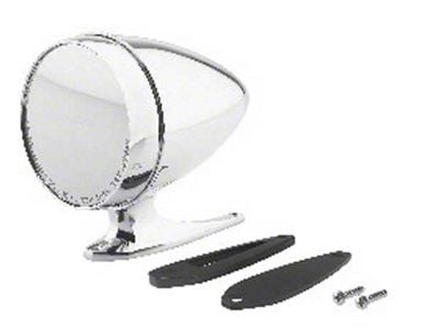 1964-1968 Mustang Chrome Bullet Mirror with Long Base and Standard Glass, Left