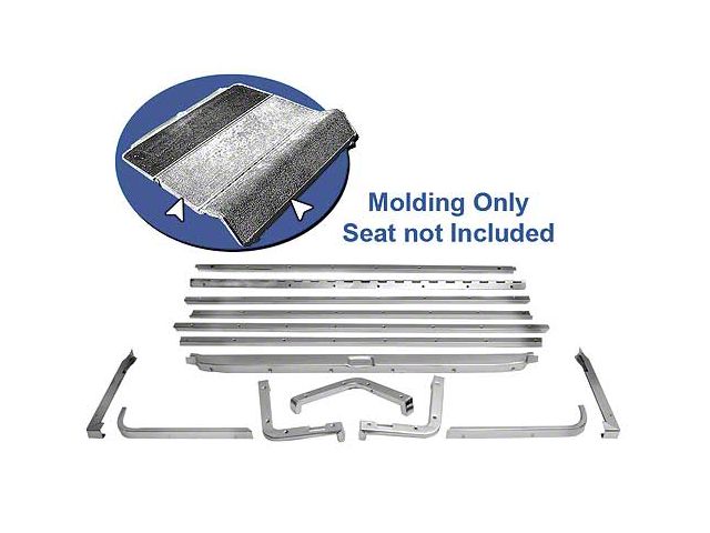 1964-1968 Mustang Fastback Fold Down Seat Moulding Kit, 14 Pieces