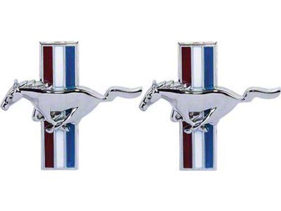 1964-1968 Mustang Peel and Stick Type Running Horse Fender Ornaments, Pair