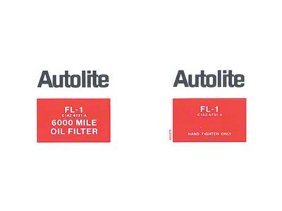 1964-1970 Mustang Autolite FL-1 Oil Filter Decal