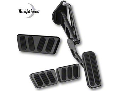 1964-1970 Mustang Lokar Midnight Series Billet Aluminum Pedal Set with Black Finish