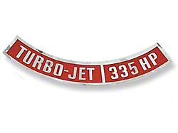 Air Cleaner Decal, Turbo-Jet 335 hp (64-67 Malibu; 64-72 Chevelle)