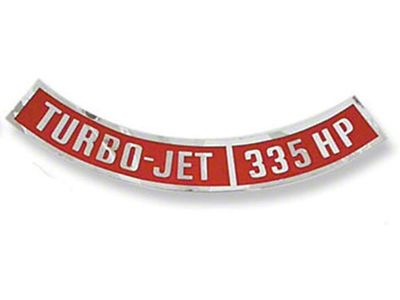 1964-1972 Chevelle Air Cleaner Decal, Turbo-Jet 335 hp