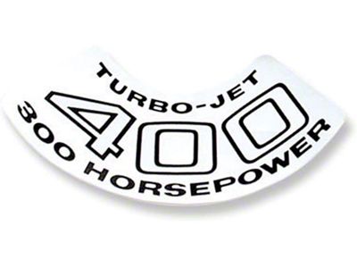 1964-1972 Chevelle Air Cleaner Decal, Turbo-Jet 400 300 hp