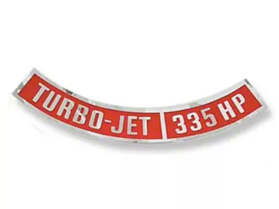 1964-1972 Chevy Truck Air Cleaner Decal, Turbo-Jet 335 hp