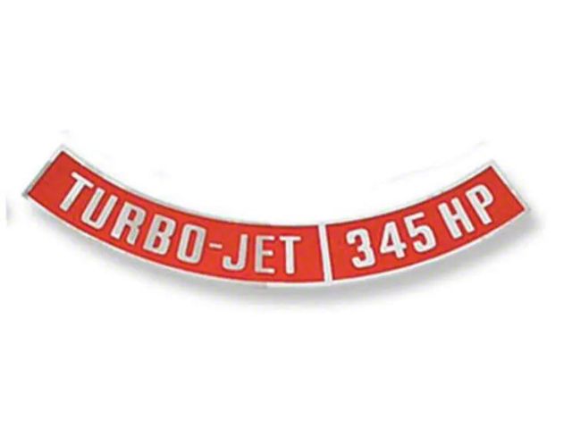 1964-1972 Chevy Truck Air Cleaner Decal, Turbo-Jet 345 hp