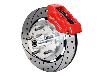 1964-1972 Cutlass / 442 Wilwood Forged Dynalite Brake Front Brake Kit - Red Powder Coat Caliper - SRP Drilled & Slotted Rotor