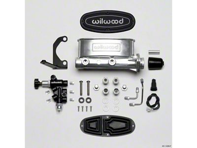 1964-1972 Cutlass / 442 Wilwood Master Cylinder Kit, Tandem, Ball Burnished Aluminum, with Bracket & Valve, 1.00 Bore