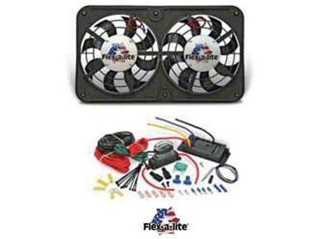 1964-1972 GM A Body Cooling Fan Kit, Electric, Universal, Dual,2500 CFM, Low Profile, Flex-a-lite