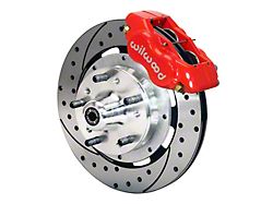 1964-1972 Lemans / GTO Wilwood Forged Dynalite Brake Front Brake Kit - Red Powder Coat Caliper - SRP Drilled & Slotted Rotor