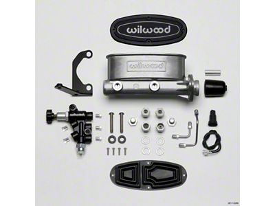 1964-1972 Lemans / GTO Wilwood Master Cylinder Kit, Bare Aluminum Tandem, with Bracket & Valve, 1.0 Bore