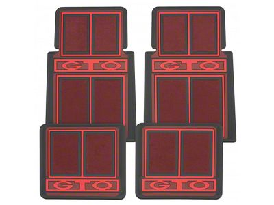 1964-1973 GTO Red Original Logo Design Floor Mats