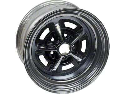 Scott Drake Magnum 500 Black/Chrome Wheel; 15x7; 19mm Offset (64-73 Mustang)