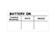 1964-1973 Mustang Battery Test OK Decal
