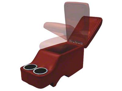 1964-1973 Mustang Convertible Humphugger Center Console for Cars without Console, Dark Red