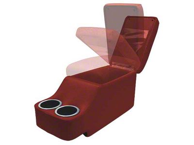 1964-1973 Mustang Coupe or Fastback Humphugger Center Console for Cars without Console, Dark Red