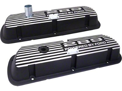 1964-1973 Mustang Finned Aluminum Valve Covers, 289 Powered By Ford