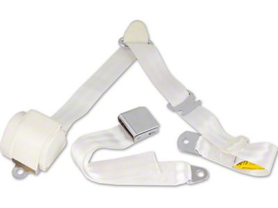 1964-1973 Mustang RetroBelt 3-Point Seat Belt Set, White