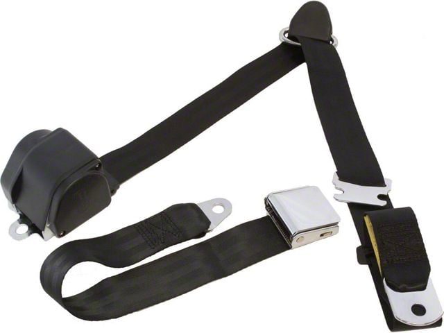 1964-1973 Mustang Retrobelt 3-Point Seat Belt System, Black