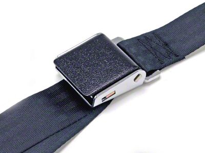 1964-1973 Mustang Seat Belt with Black Wrinkle Finish Lift Latch Buckle