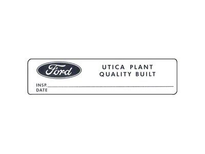 1964-1973 Mustang Utica Plant Convertible Top Latch Decal