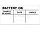 1964-1975 Thunderbird Battery Test OK Decal