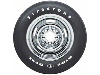 1964-1977 Chevelle Tire, Firestone Wide Oval, F60X15, White Letters