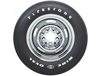 1964-1977 El Camino Tire, Firestone Wide Oval, F60X15, White Letters