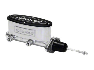 1964-1983 Chevelle Wilwood Tandem Master Cylinder with Pushrod, Ball-Burnished Aluminum, 7/8 Bore