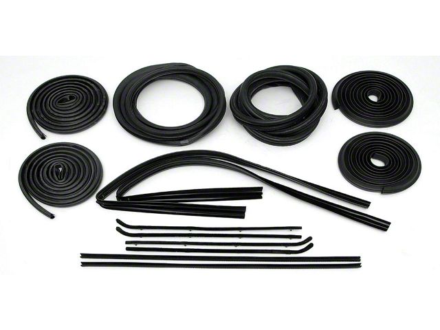 Weatherstrip Kit,For Large Rr Glass,w/ S/S Molding,64-66