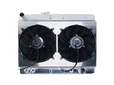 1964-67 Lemans / GTO With A/C Cold Case Super Duty Performance Aluminum Radiator & Dual 12 Fan Kit, Big 2 Row, Automatic Transmission