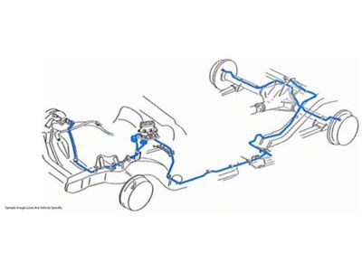 1964 Buick Special/Skylark Hardtop Power Drum Brake Line Set 6pc, OE Steel