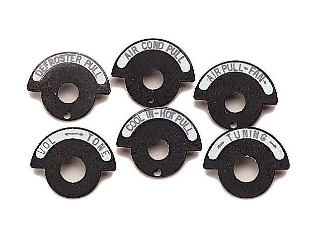 1964 Corvette Dash Knob Indicator Bezels For Cars With Air Conditioning.
