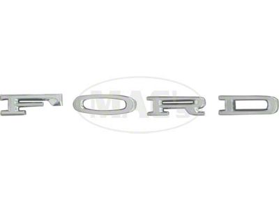 1964 Fairlane Hood Or Trunk Letters - FORD - Chrome - With Hardware