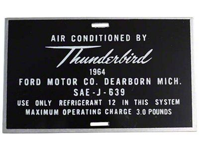 1964 Ford Thunderbird Aluminum Air Conditioner Hose Tag