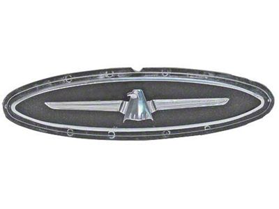 1964 Ford Thunderbird Landau Bar Emblem, Chrome T-Bird On A Black Background