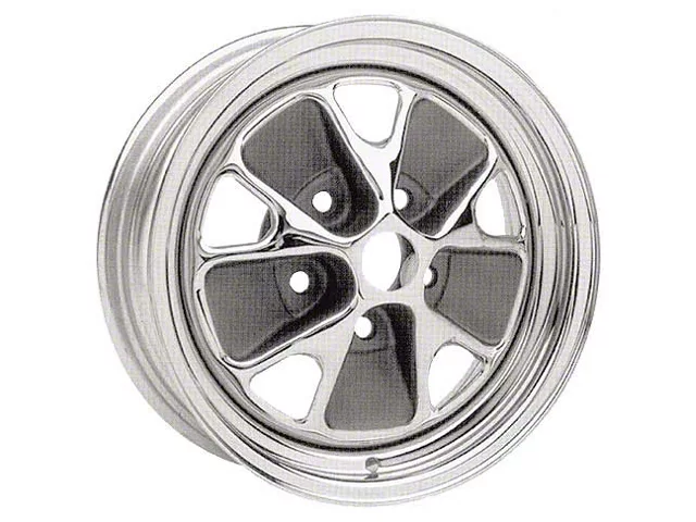 1964 Mustang 14 x 5 Styled Steel Wheel, Chrome with Argent Paint