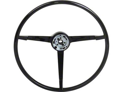 1964 Mustang 3-Spoke Steering Wheel for Cars with Generator, Black