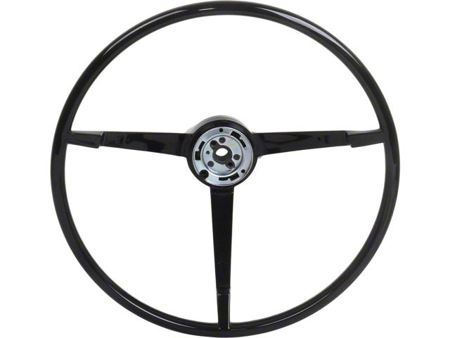 1964 Mustang 3-Spoke Steering Wheel for Cars with Generator, Black