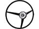 1964 Mustang 3-Spoke Steering Wheel for Cars with Generator, Black