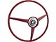 1964 Mustang 3-Spoke Steering Wheel for Cars with Generator, Red