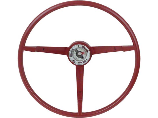 1964 Mustang 3-Spoke Steering Wheel for Cars with Generator, Red