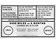 1964 Mustang Service Specification Decal